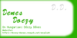 denes doczy business card